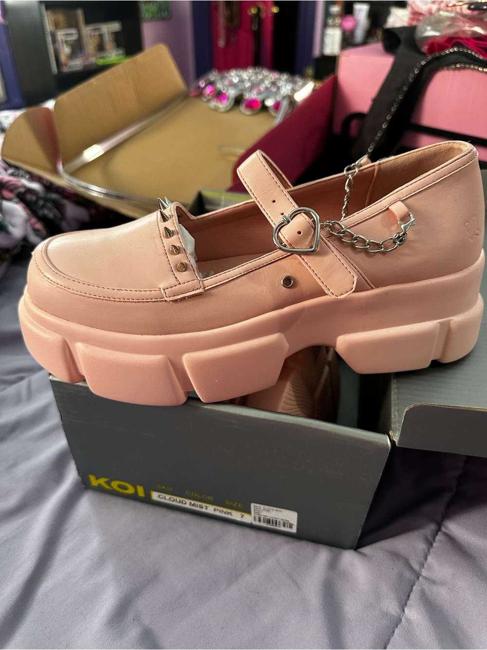 koi Pink Chunky Platform Mary Jane with Heart Buckle (see photos)